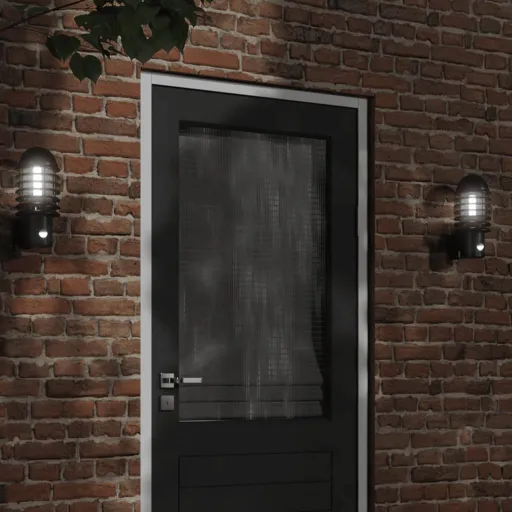 Candeeiro de Parede p/ Exterior com Sensor Aço Inoxidável Preto