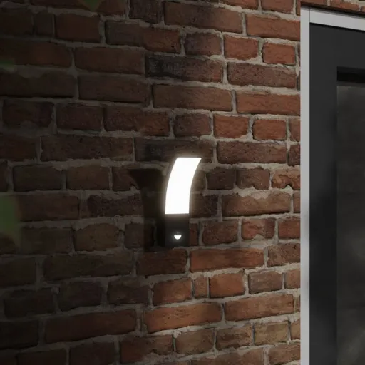 Candeeiros Parede LED Exterior c/ Sensor   Alumínio Preto (2 pcs)
