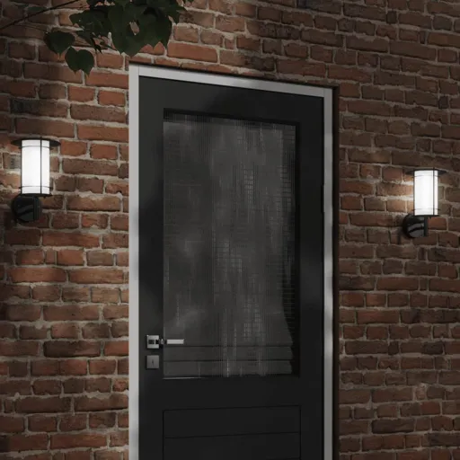 Candeeiros de Parede p/ Exterior   Aço Inoxidável Preto (2 pcs)