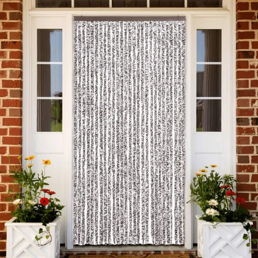 Cortina Anti-Insetos 118x220 cm Chenille Castanho e Bege