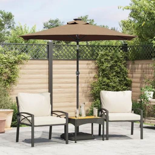 Guarda-Sol de Jardim com Poste de Aço 225x225x212 cm
