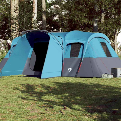 Tenda Familiar Túnel para 16 Pessoas Impermeável Azul