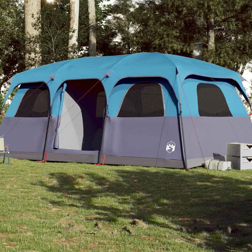 Tenda Familiar Estilo Cabana para 10 Pessoas Impermeável Azul