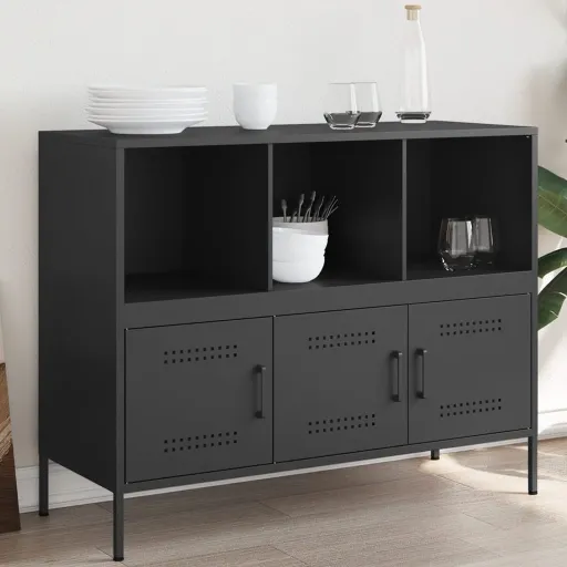 Aparador 100,5x39x79 cm Aço Preto