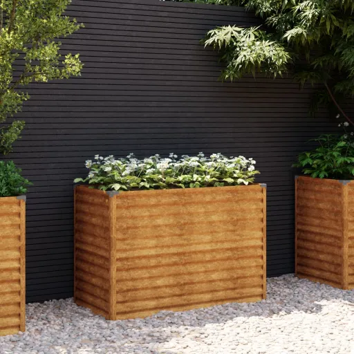 Canteiro Elevado de Jardim 100x50x69 cm Aço Corten