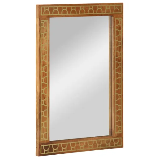 Espelho de Casa de Banho 50x70x2,5 cm Mangueira Maciça e Vidro