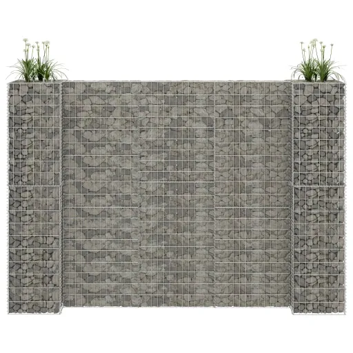 Gabião em Forma de H Fio de Aço 260x40x180 cm