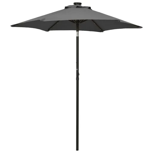 Guarda-Sol de Jardim c/ Luzes LED 200x211 cm Alumínio Antracite