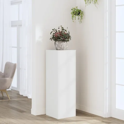 Suporte para Plantas 33x33x100 cm Derivados de Madeira Branco
