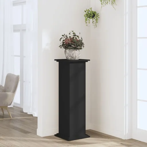 Suporte para Plantas 33x33x100 cm Derivados de Madeira Preto