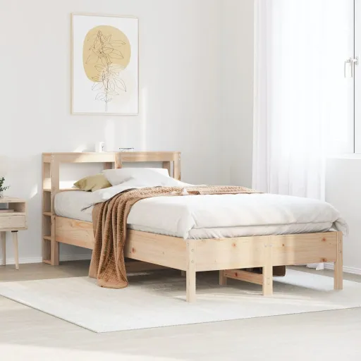 Cama Sem Colchão 120x200 cm Madeira de Pinho Maciça