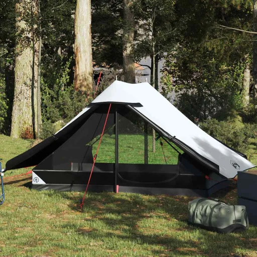 Tenda de Campismo p/ 2 Pessoas Tecido Opaco Impermeável Branco