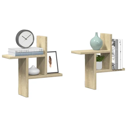 Prateleiras de Parede   Derivados Madeira Carvalho Sonoma (2 pcs)