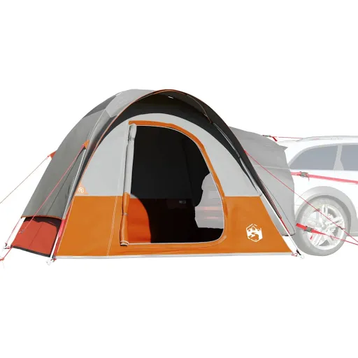 Tenda de Campismo p/ 4 Pessoas Impermeável Cinzento/Laranja