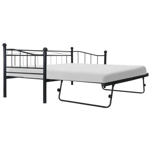 Estrutura de Cama em Aço 180x200/90x200 cm Preto