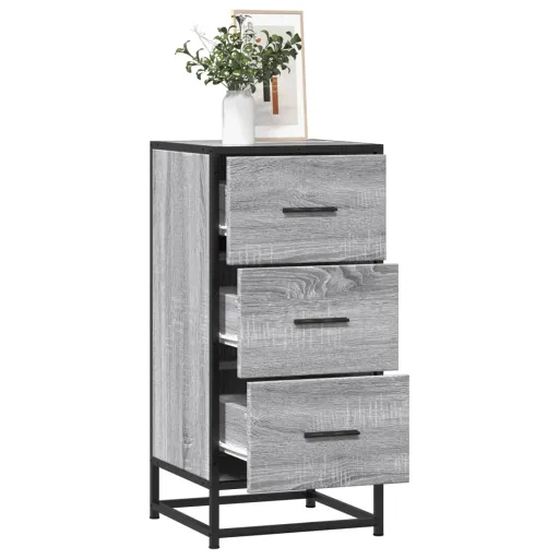 Aparador 35,5x35x76 cm Deriv. de Madeira/Metal Cinzento Sonoma