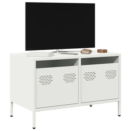 Móvel de TV 68x39x43,5 cm Aço Laminado a Frio Branco