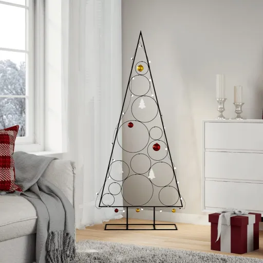 Árvore de Natal para Decoração 150 cm Metal Preto