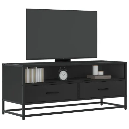 Móvel para TV 100x34,5x40 cm Derivados de Madeira/Metal Preto