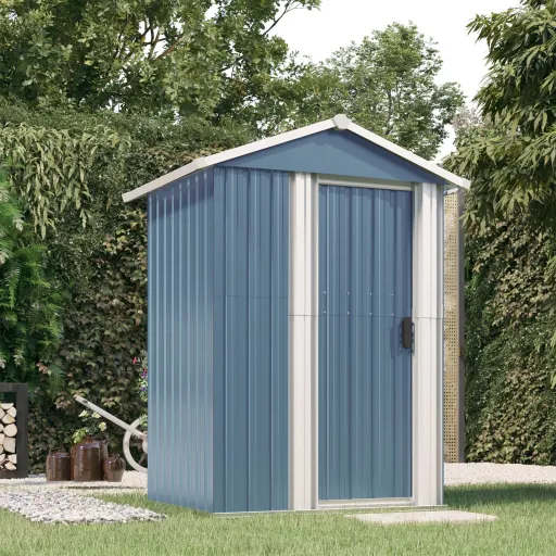 Abrigo de Jardim 126x97,5x177 cm Aço Galvanizado Cinzento