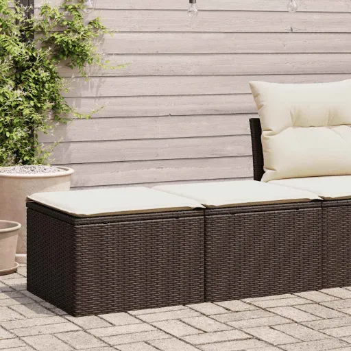 Conj. Sofás Jardim c/ Almofadões Vime PE/Acácia Castanho (2 pcs)