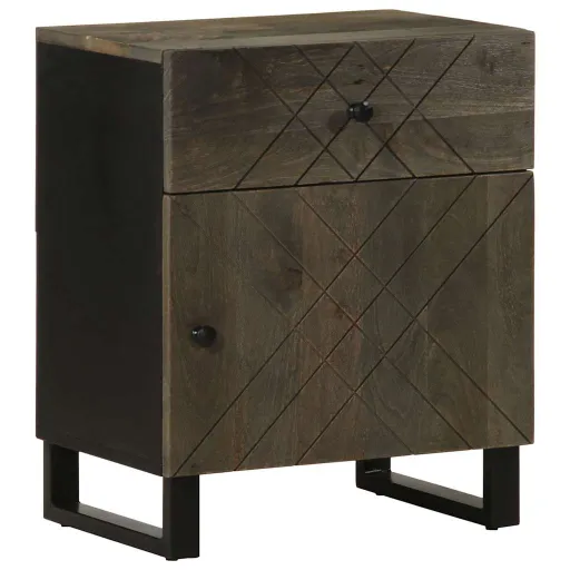 Mesa de Cabeceira 50x33x60 cm Madeira de Mangueira Maciça Preto