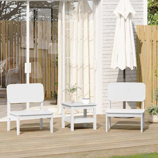 Cadeiras de Jardim   60x52,5x72 cm Pinho Maciço Branco (2 pcs)