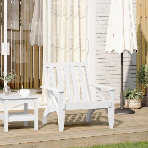 Cadeira de Jardim Adirondack 75x77x77 cm Pinho Maciça Branco