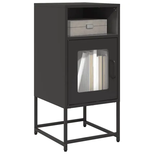 Mesa de Cabeceira 36x39x78 cm Aço Laminado a Frio Preto