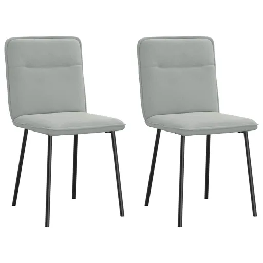 Cadeiras de Jantar   Veludo Cinzento-Claro (2 pcs)