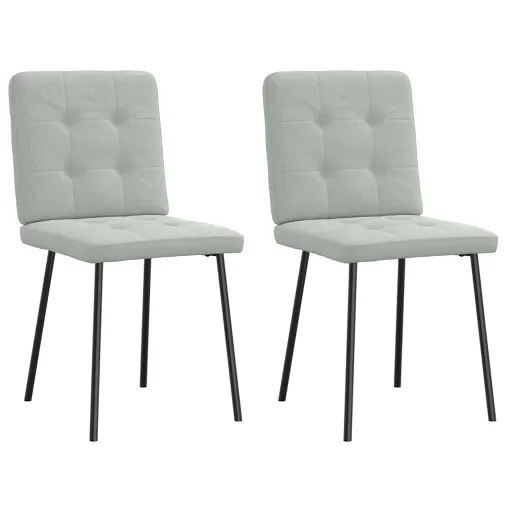 Cadeiras de Jantar   Veludo Cinzento-Claro (2 pcs)