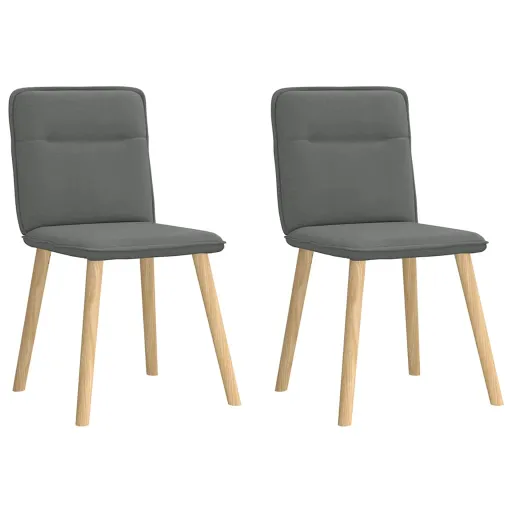 Cadeiras de Jantar   Tecido Cinzento-Escuro (2 pcs)
