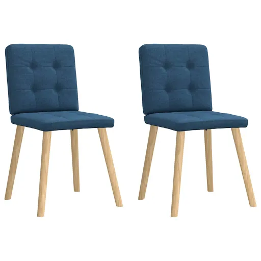 Cadeiras de Jantar   Tecido Azul (2 pcs)
