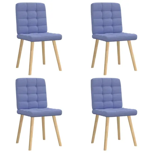 Cadeiras de Jantar   Jeans Tecido Azul (4 pcs)
