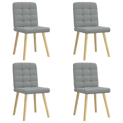 Cadeiras de Jantar   Tecido Cinzento-Claro (4 pcs)