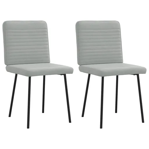 Cadeiras de Jantar   Veludo Cinzento-Claro (2 pcs)