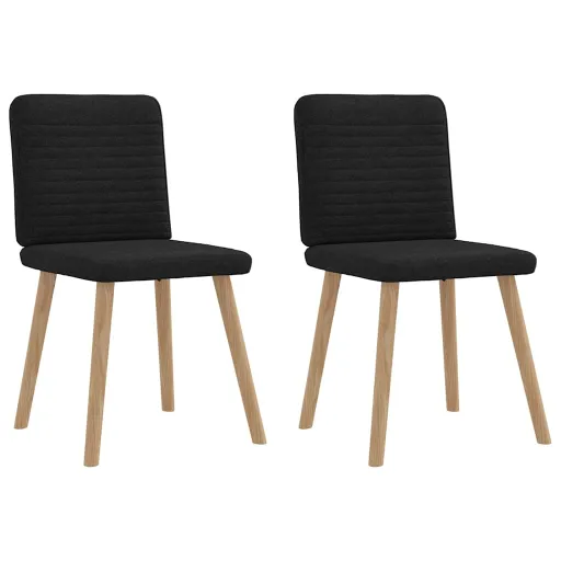 Cadeiras de Jantar   Tecido Preto (2 pcs)