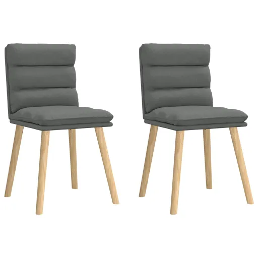 Cadeiras de Jantar   Tecido Cinzento-Escuro (2 pcs)