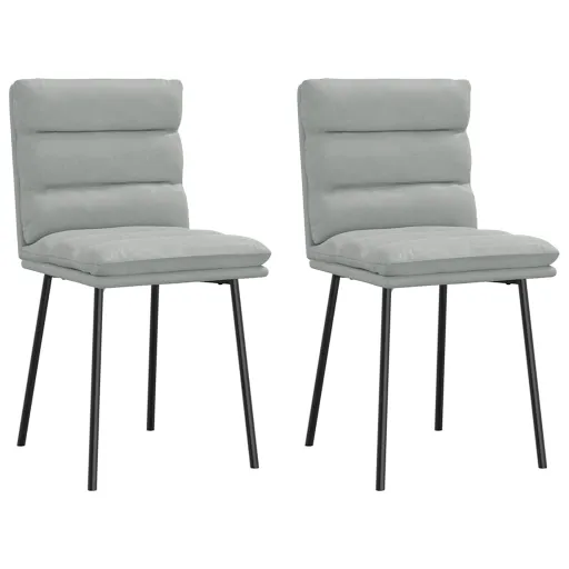 Cadeiras de Jantar   Veludo Cinzento-Claro (2 pcs)