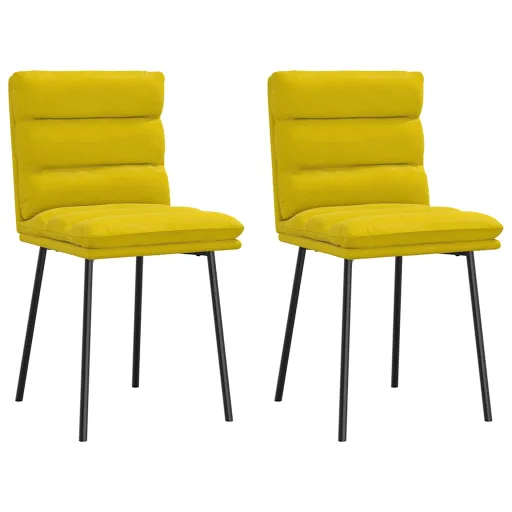 Cadeiras de Jantar   Veludo Amarelo (2 pcs)