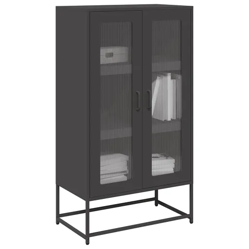 Aparador Alto 68x39x123 cm Aço Preto