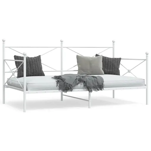 Cama de Dia Sem Colchão 100x190 cm Aço Branco