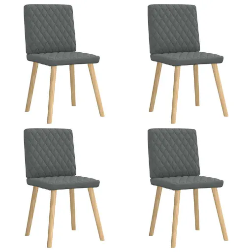 Cadeiras de Jantar   Tecido Cinzento-Escuro (4 pcs)