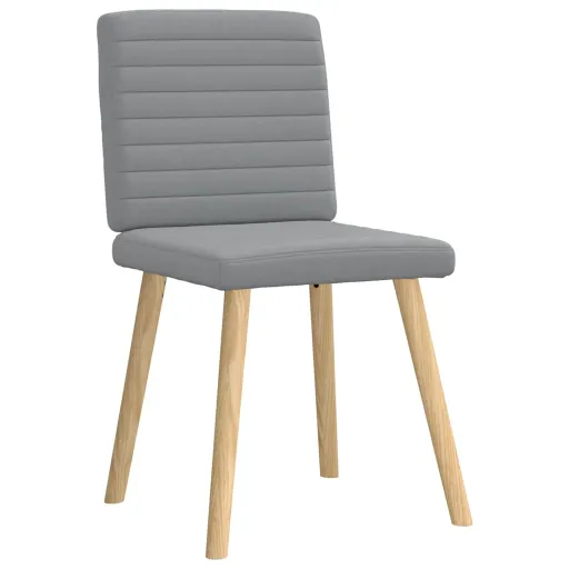 Cadeiras de Jantar   Tecido Cinzento-Claro (4 pcs)