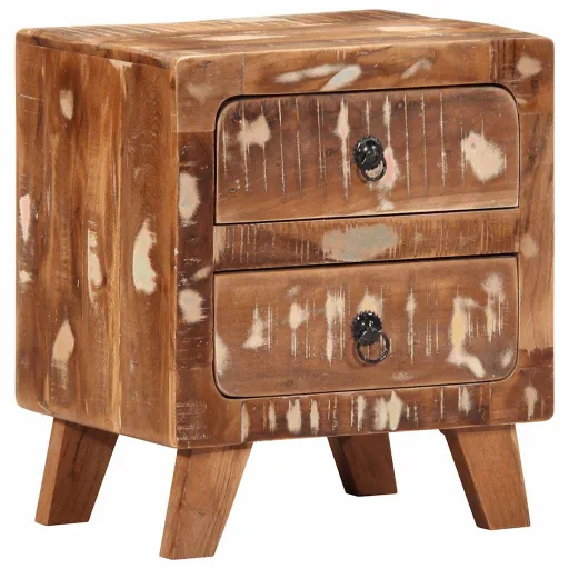 Mesa de Cabeceira 40x32x46 cm Madeira Recuperada Maciça