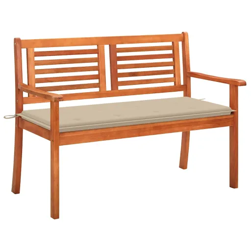 Banco de Jardim 2 Lugares c/ Almofadão 120 cm Eucalipto Maciço