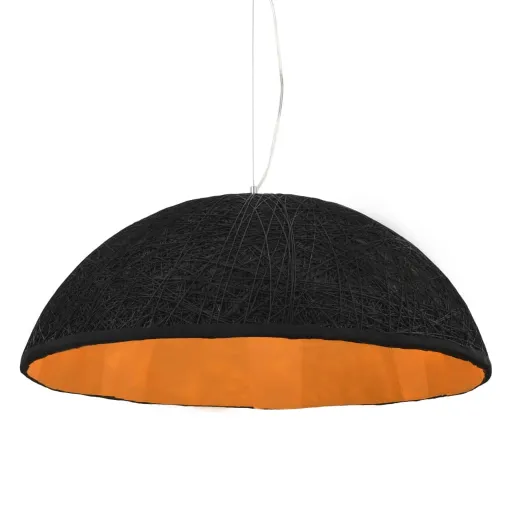 Candeeiro Suspenso Preto e Dourado Ø70 cm E27