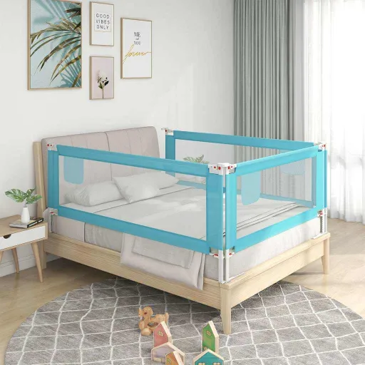 Barra de Segurança p/ Cama Infantil Tecido 90x25 cm Azul