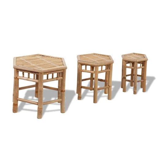 Bancos de Jardim   Bambu (3 pcs)