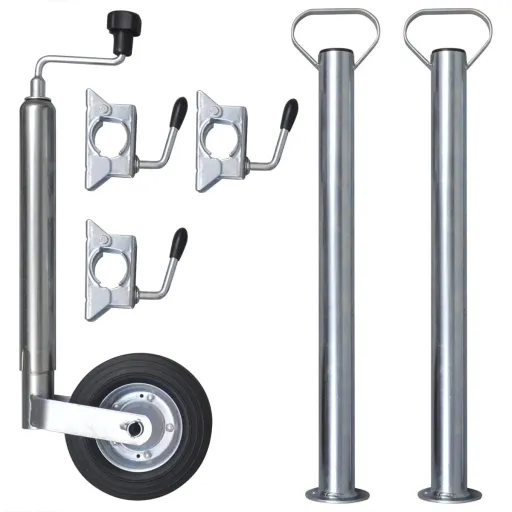Roda Jóquei com 2 Tubos de Suporte e 3 Grampos de Divisão, 48 mm